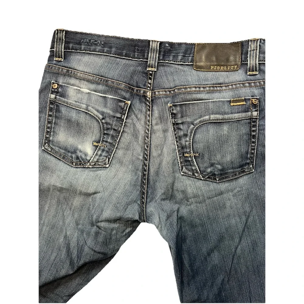 Fidelity Jeans Mens Blue Distressed Calvary‎ Selvedge Seam 50-11/33 Denim